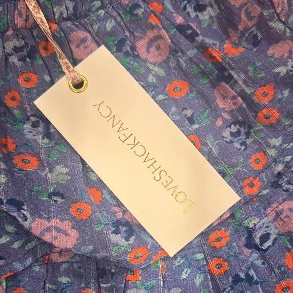 LoveShackFancy Blue Floral Mini Skirt - Picture 2 of 5